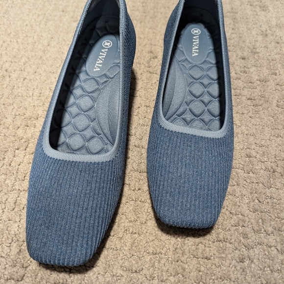 Vivia Square-Toe Chunky Heels (Melody) Denim Blue - Picture 6 of 7